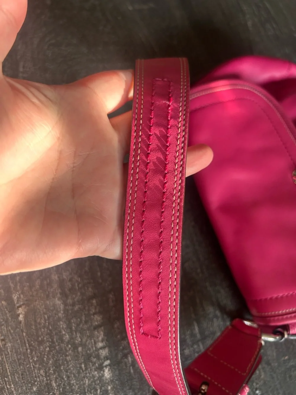 Coach  SoHo Pink Pleated Calf Hide Y2K flap bag - Picture 9 of 15